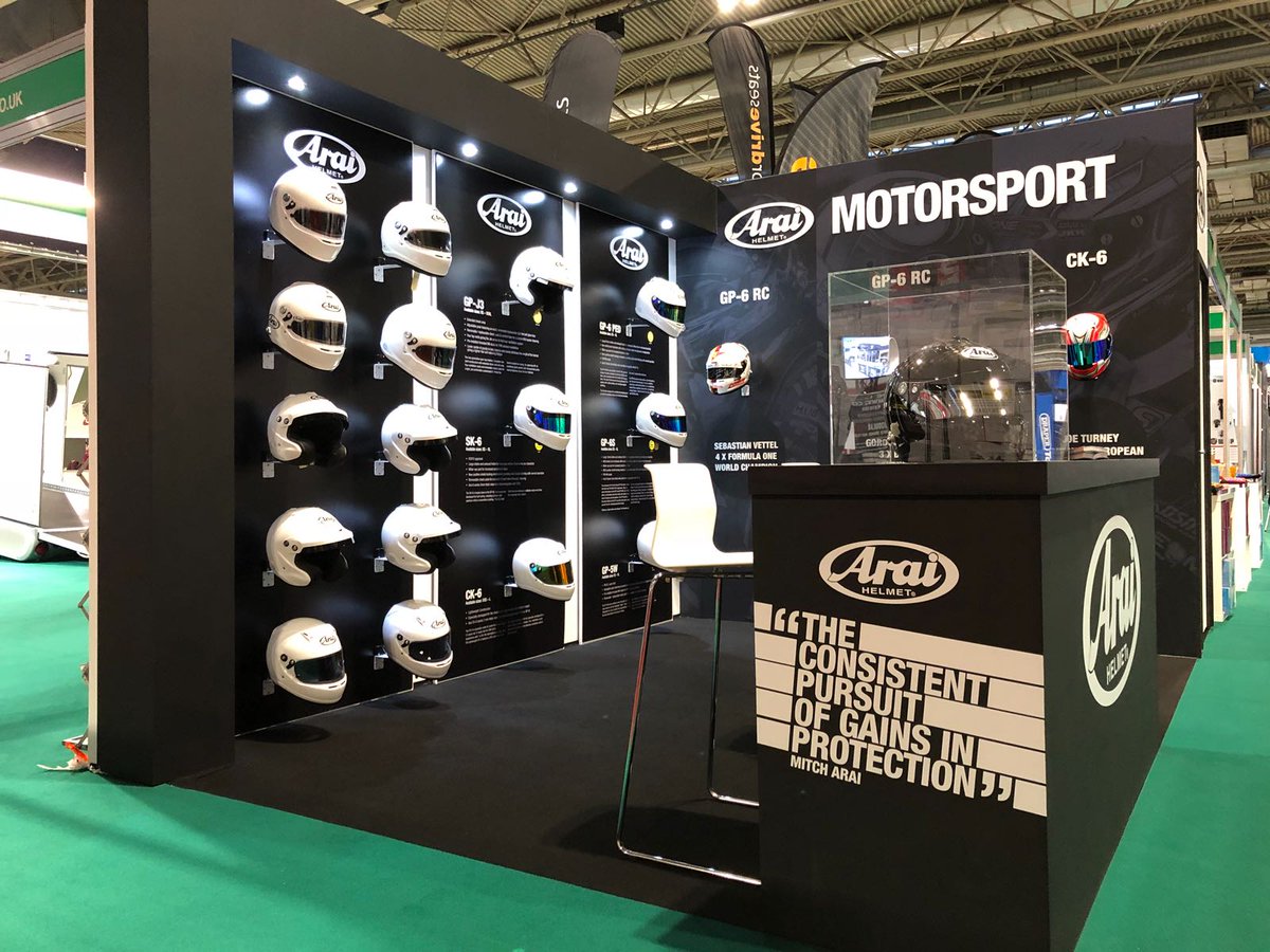 WhyArai's tweet photo. Want to view our full range? Check out our stand! 6605! There’s more!! Get a free premium helmet bag with any Arai purchased from @Demon_Tweeks or GP Racewear at @Autosport_Show! https://t.co/6DiXc0wJ9v