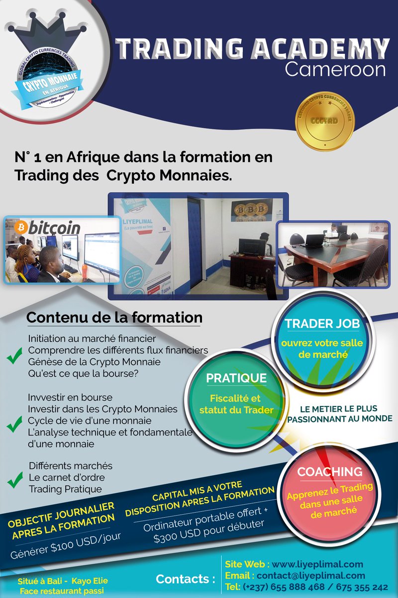 gcct2017's tweet photo. Deuxième session de formation sur le Trading des crypto monnaies
 DATE : 05 Février 2018
 LIEU : Locaux Global Investment Trading
 Durée : 02 Mois, 4 jours / semaine
  Trading Academy lance la deuxième session de formation sur le trading  des Crypto Monnaies. https://t.co/0omL4O3zg1