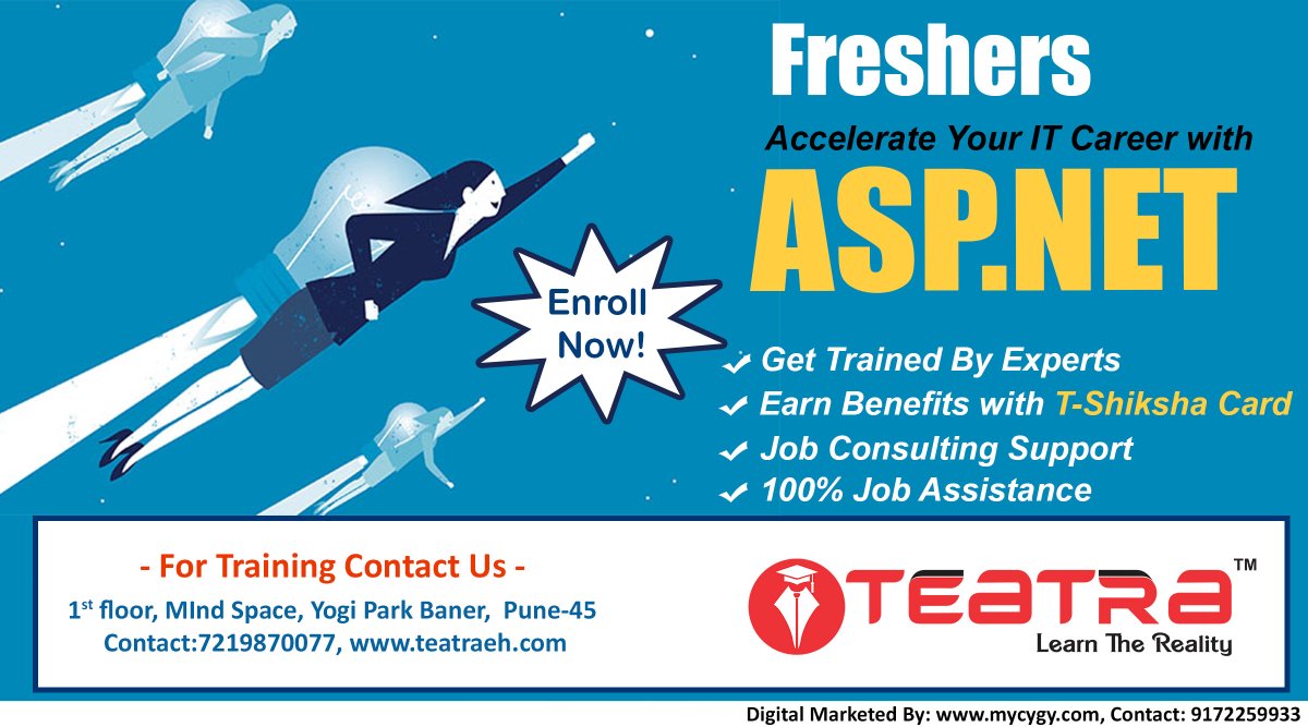 teatraeh's tweet photo. Go for TEATRA’s course in .NET and know an entire platform based on varied technologies! Gain the skills for the career you desire and be job ready with TEATRA.Visit us today at https://t.co/6rdkz858RJ

#Teatra #MobileApp #MobileAppDeveloper #DotNET #ASPDotNET #Freshers #Fresher https://t.co/ZWCTklvbw2