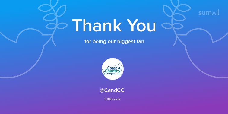 Our biggest fans this week: <a href="/CandCC/">Coast&CountryCottages</a>. Thank you! via sumall.com/thankyou?utm_s…