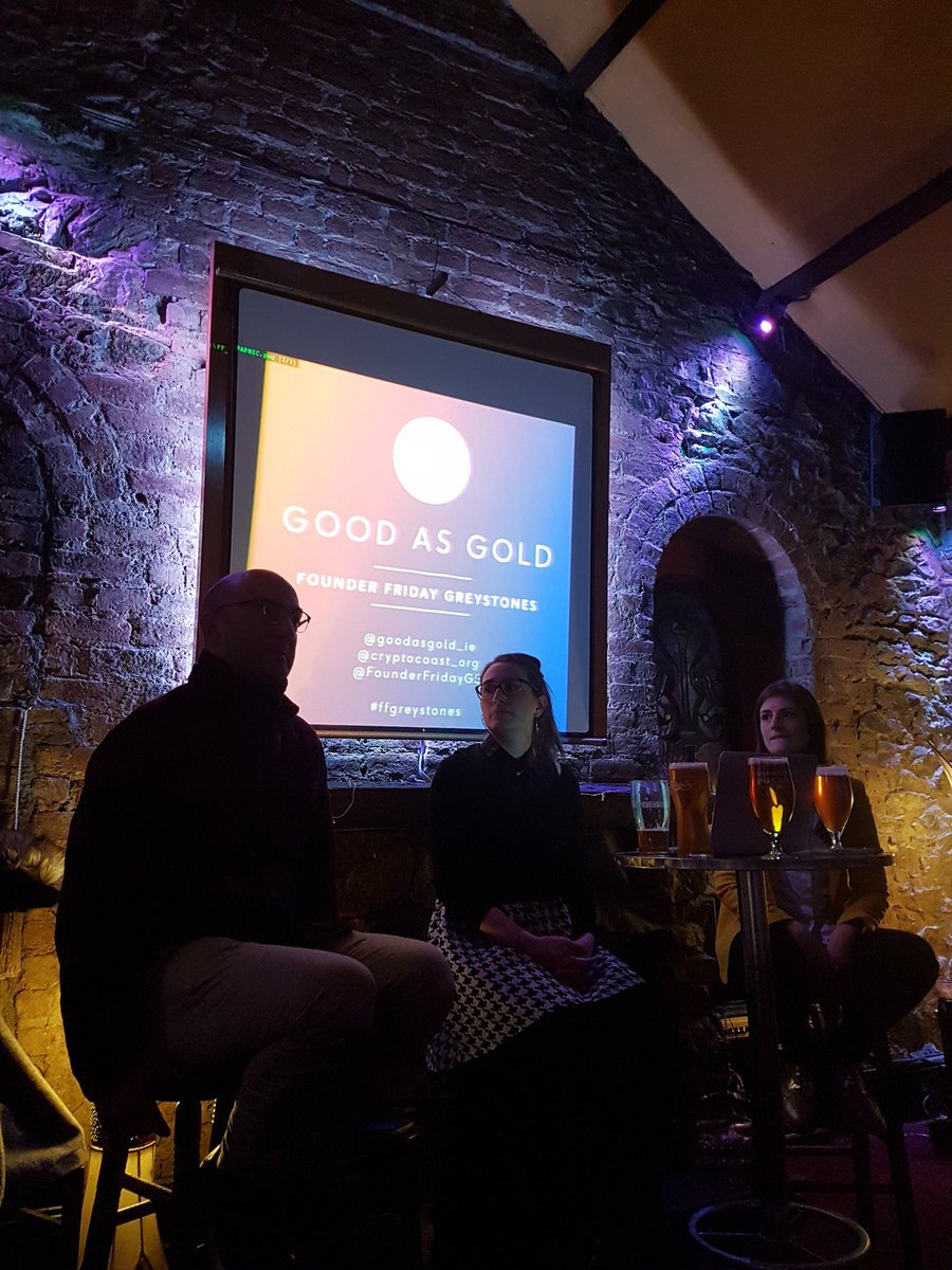 Brilliant fireside chat last night at <a href="/FounderFridayGS/">FounderFridayGS</a> hosted by @Goodasgold_ie 😊 <a href="/ReubenGodfrey/">Godfrey Reuben</a> shared his crypto story and the future of <a href="/ancienteastIRL/">Ireland's Ancient East</a> #cryptocoast 🤗