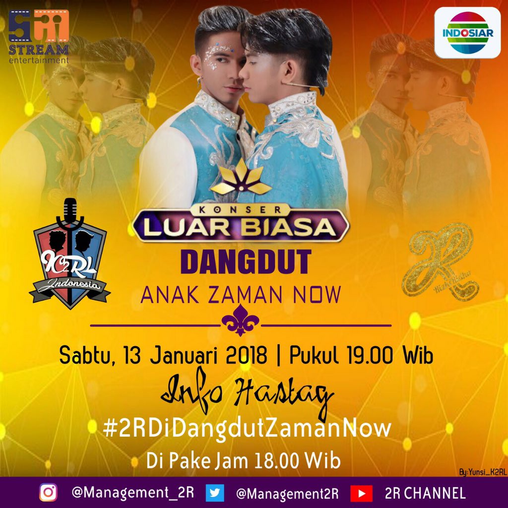 Bismillah ya allah🙏😘💝
DA2_Rizki <a href="/DA2_Ridho/">Ridho 2{R}</a> Di konser Dangdut Zaman Now @IndosiarID Ini hastg nya
#2RDiDangdutZamanNow
Dipke Jam 08.00wib
Selamat berbaper ria yahhh🙏😘