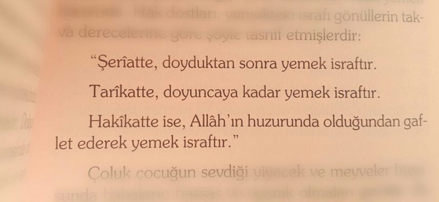 Yemekte israfa dair...