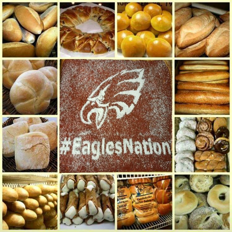 ConshyBakery's tweet photo. We're open! Time to load up @Eagles Nation! #Eagles #FlyEaglesFly #eaglesnation #EaglesGameDay #BleedGreen #philly #ATLvsPHI #rolls #tomatopie #stuffedbreads https://t.co/4tx3DYGJTi