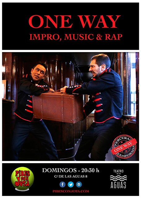 teatrodlasaguas's tweet photo. MAÑANA #domingo, 14 de #enero a las 20:30h #ONEWAY en @teatrodlasaguas #rap #improteatral #musica #diversión #ocio #lalatina #madrid #espectáculo reserva tu entrada ya en: https://t.co/r82lMpRP9j https://t.co/ixcTynij8d