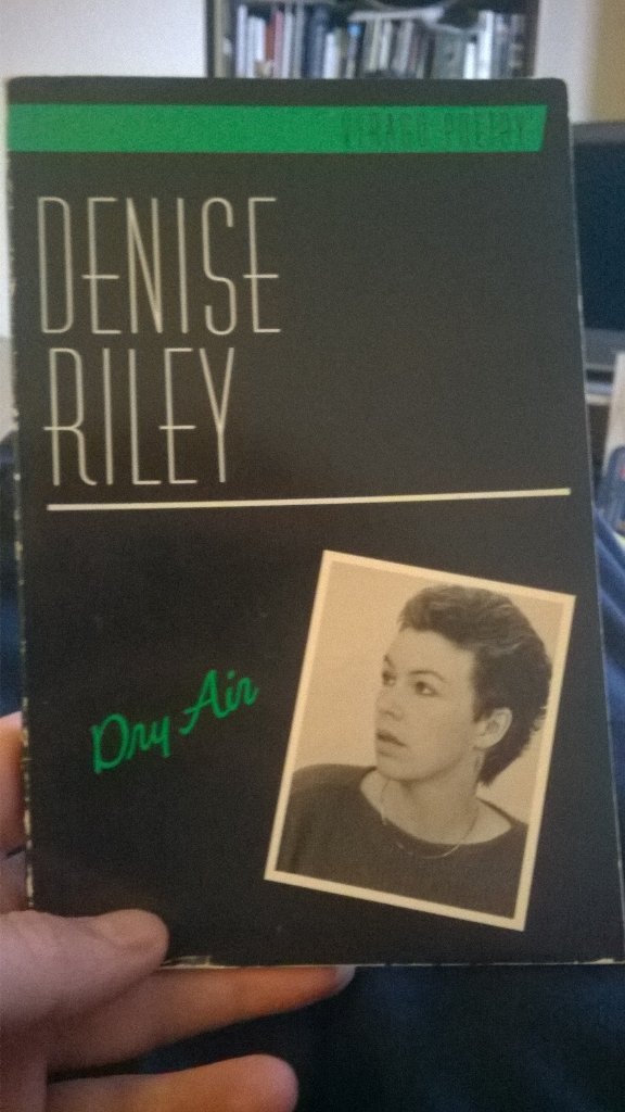 DEFAULTpoetry's tweet photo. I hear all sounds within my ear - Denise Riley. Many thanks to @sarahkatehayden for the excellent gift #poetry https://t.co/s8pjeEcpkK