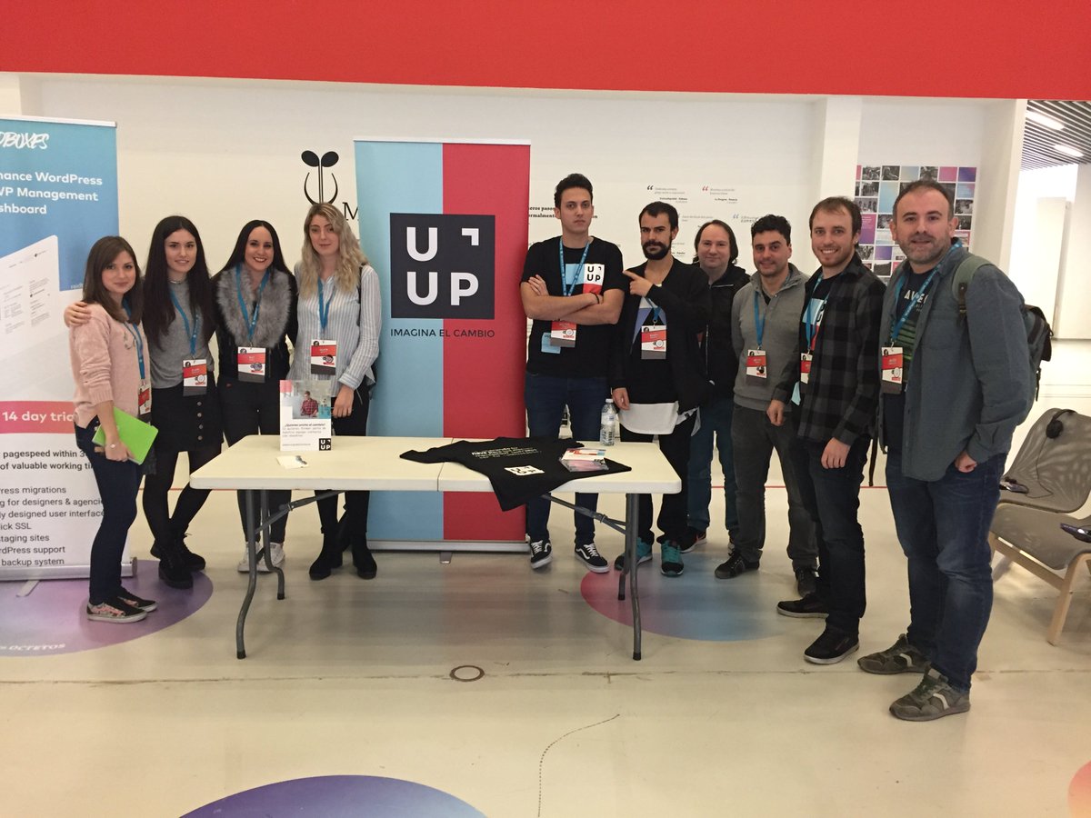 SomosUup's tweet image. Nuestro equipo de Uup ya está listo para disfrutar de las ponencias del WordCamp en Etopía. ¿Te lo vas a perder? #WCZGZ #WordPress #SomosUup #ImaginaElCambio