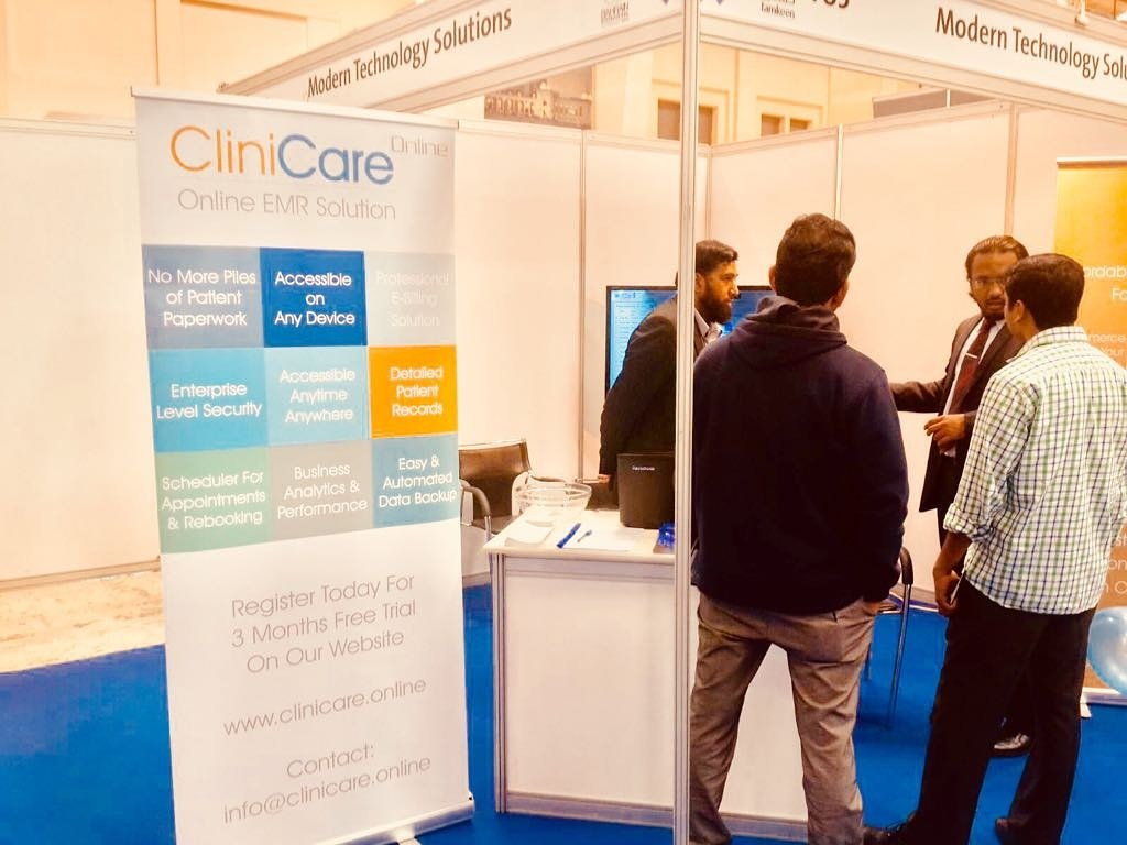 CliniCareonline's tweet photo. We are excited to be on the 3rd day of our exhibition. You are welcome to our stall T83 at the #BahrainExhibitionCentre from 10 am - 10 pm for the launch of our new product #clinicareonline, #emr simplified for your #medical #clinic. #8in1expo #firsttargetbh @firsttargetbh https://t.co/uKk9hONkHP