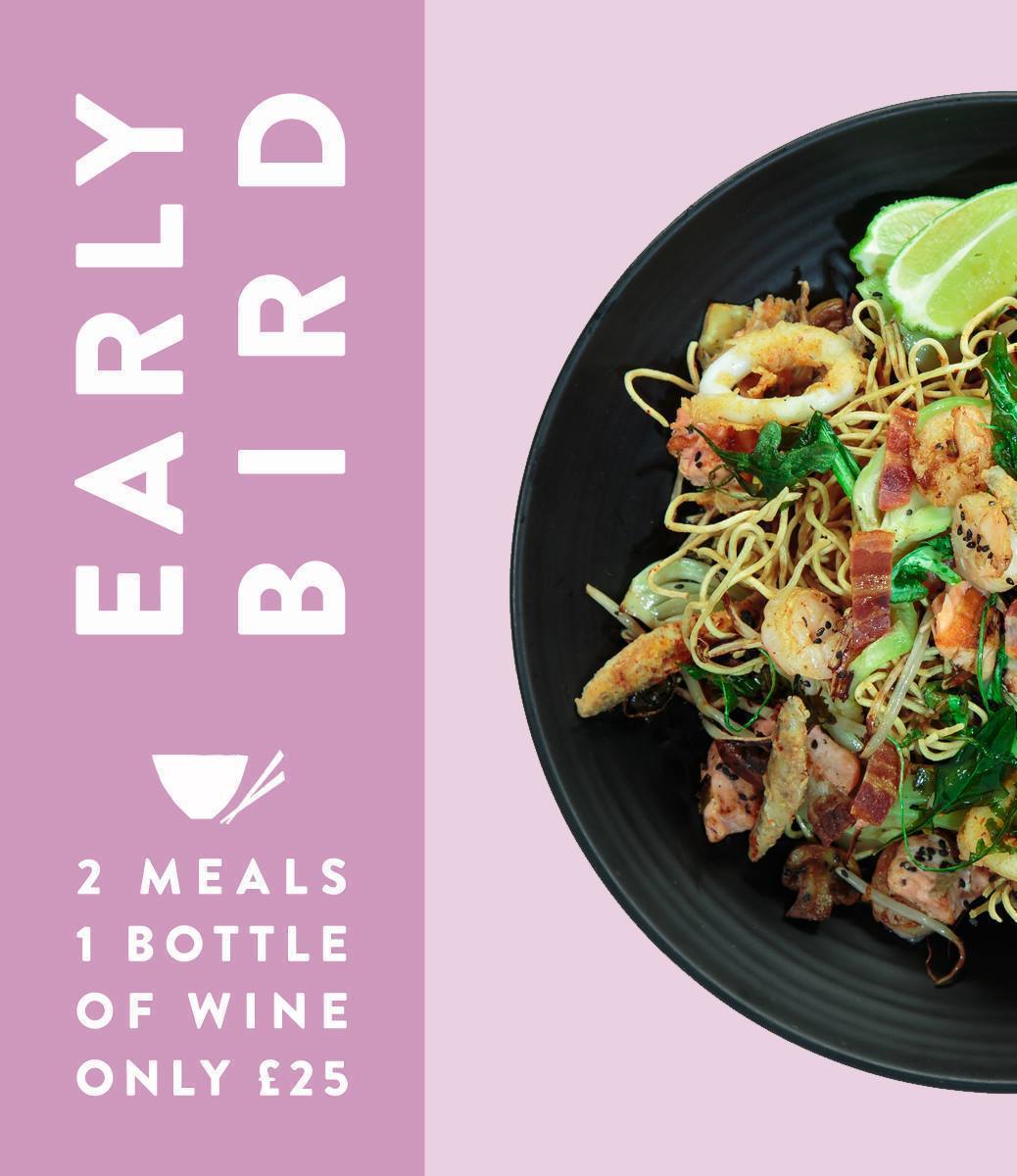 Street Early Bird available everyday from 5 - 7pm
Two main meals + a bottle of wine = £25

02476 995702 | 24 Earlsdon St. CV5 6EJ