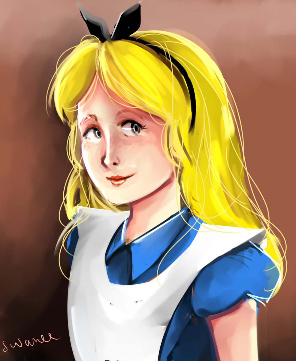SwaneeDessins's tweet photo. Fallait bien commencer quelque part... Voici un dessin d'Alice au Pays des Merveilles. : )   #dessins #wacom https://t.co/NxJJt1ThVT