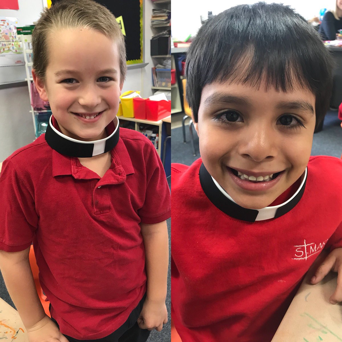 Dawn_Prosser92's tweet photo. They wanted to know if Father’s collar came off! #classroomvisits #catholicschool #slsm #stormlakestmarys https://t.co/Wy3NdDVzKU