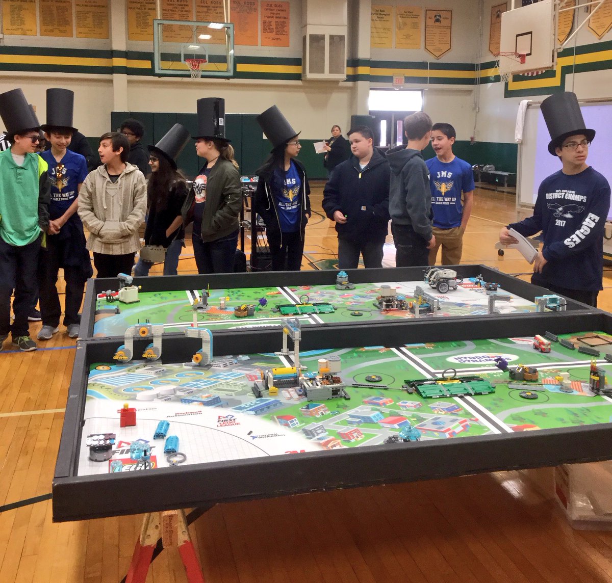 NISDRoss's tweet photo. We are so happy to see these students come out on a Saturday to participate in the #FirstLegoLeague Competition #OMGRobotics #RossRobotics #HeartofARebel https://t.co/BATGDwASqI