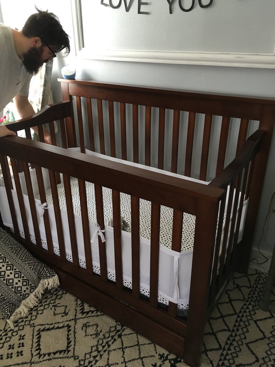 raleininger's tweet photo. crib is now lowered all the way. commence mommy ugly cry. https://t.co/bIVzXnrekL