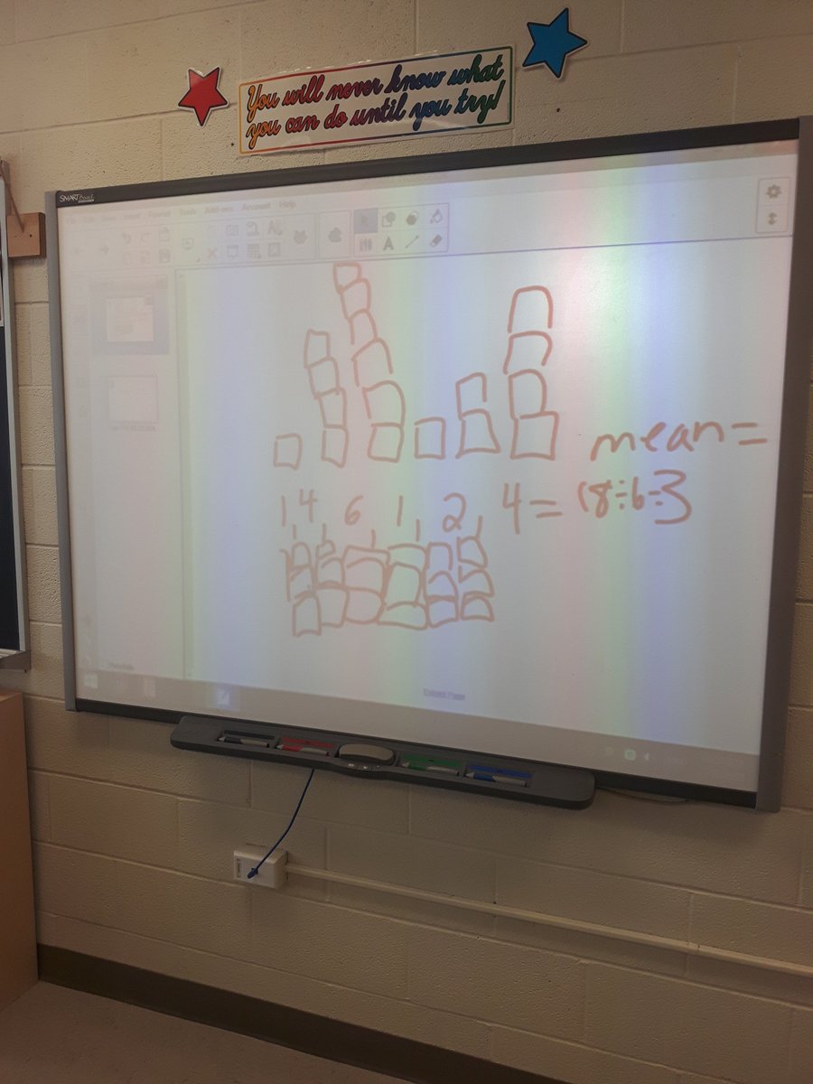 KaitlynSuda's tweet photo. Understanding the mean #handsonmath #royalroads #grade5 #grade6 https://t.co/uOR9xa6MHN