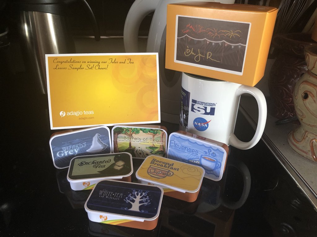scifilaura's tweet photo. I got my @AdagioTeas Tales and Tea Leaves Sampler yesterday! Woo Hoo https://t.co/wNM1LmgMkT