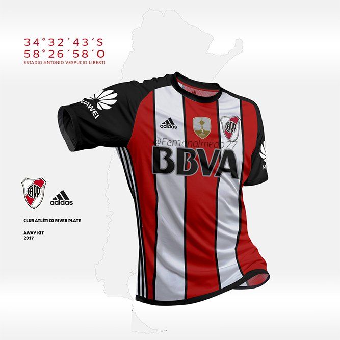 camiseta tricolor river 2018 adidas