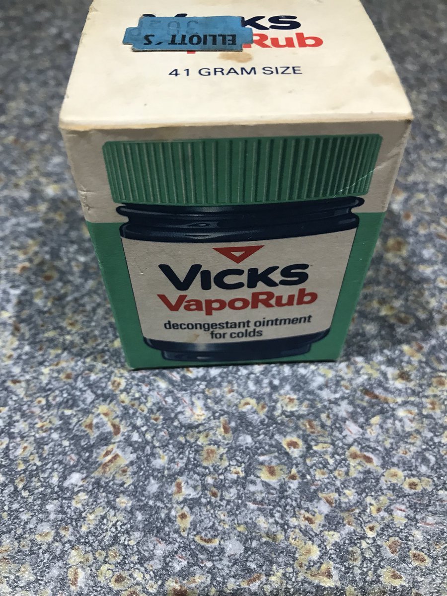 netharris76's tweet photo. So my mum brought me some Vicks round from her cupboard! Weve worked it out this is older than 55 years old! 🤨😟 https://t.co/Xqjsu5kd3C
