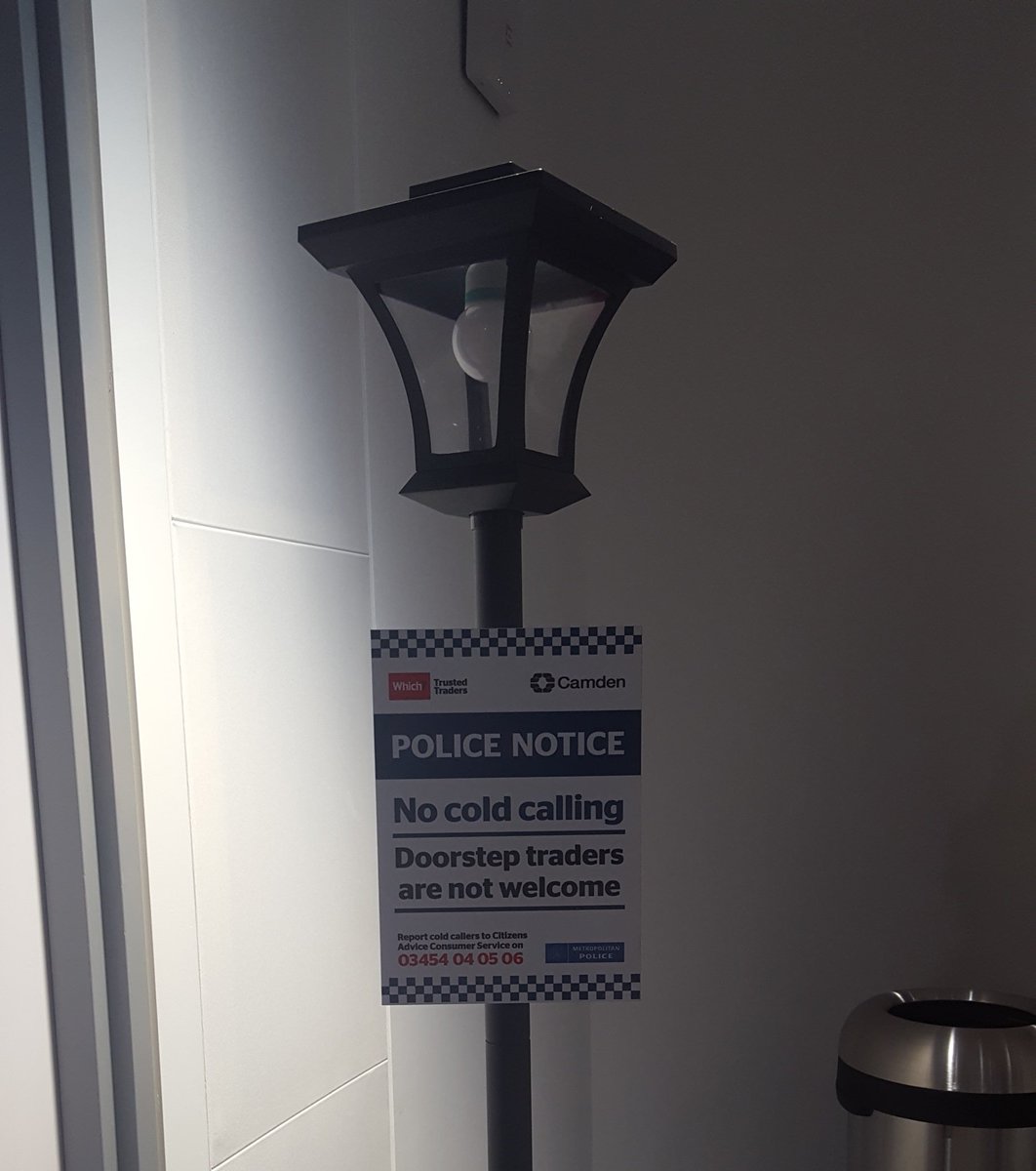 The Which? Trusted Traders-sponsored No Cold Calling Zone 🚫 sign.

Helping to protect consumers from unwanted callers.