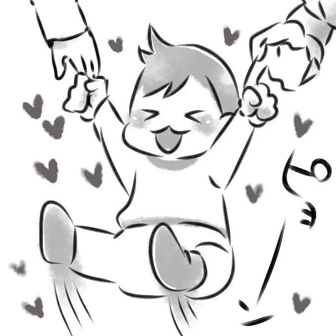 ちょっとした段差で1度でもぴょんさせると、もっとやって欲しくてだるーんなる(^q^)お子様あるある #育児絵日記 