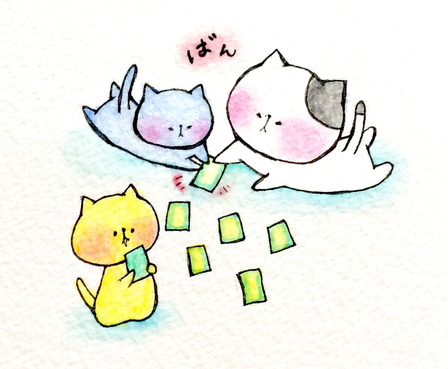 イラスト原画　見上げる表情がとても可愛らしい「猫の関心事」 イラスト原画 見上げる表情がとても可愛らしい「猫の関心事」