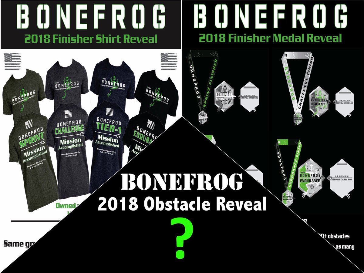 Bonefrog_'s tweet photo. 2018 is going to be a HUGE year for BONEFROG.  From NEW Finisher Medals to NEW Finisher Shirts and NEW world class obstacles we have literally pulled out ALL of the stops!  You've seen the Shirts and Medals...  Who want's to see this years brand NEW Obstacles?! https://t.co/QgYasBcqHO