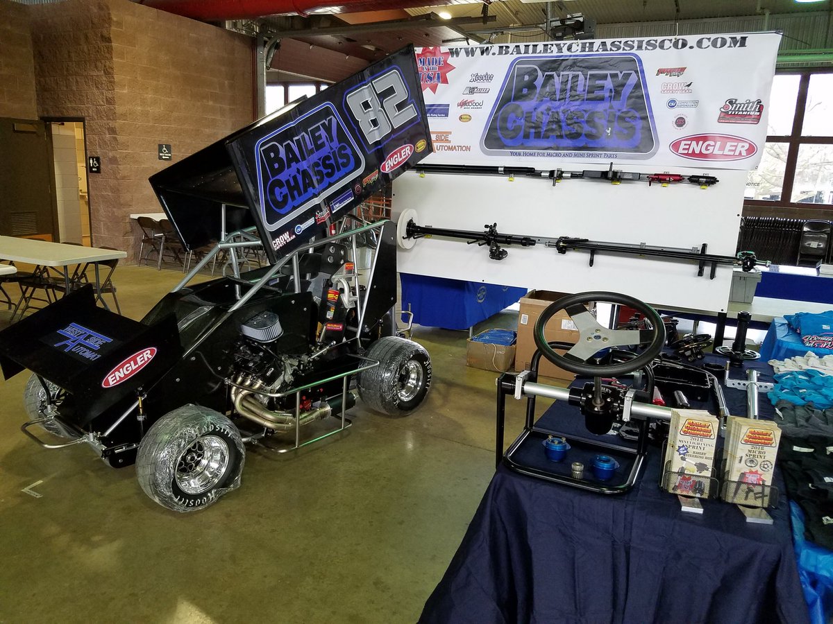 baileychassisco's tweet photo. Need a racing fix? Come see us at the Midwest Speed Expo, in Springfield, IL. Show starts at 9 am today and Sunday, and ends at 3 pm. We have the new micro and steering box with us! #midwestspeedexpo #baileychassis #racingfix #microsprint #minisprint https://t.co/dLUKBqrseo
