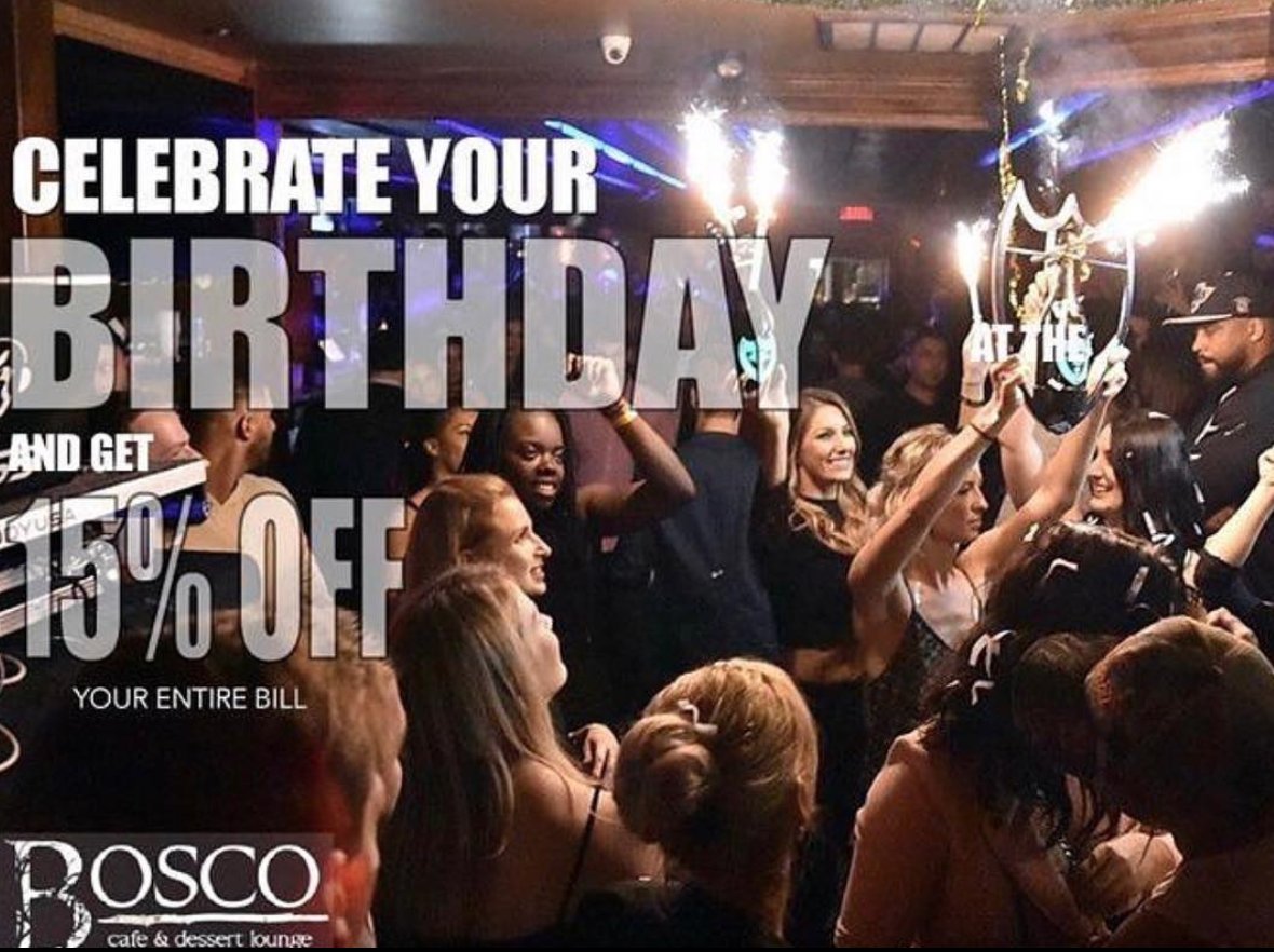 BoscoCafe's tweet photo. Celebrate your Birthday Bash at The Bosco and get 15% off the entire bill for your party! Call us at (248) 541-8818 to make your reservation! 🎉
#TheBosco #Ferndale #BirthdayParty #DetroitParty https://t.co/fxArxMrsm2