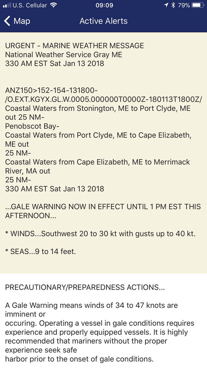 KC1GOR's tweet image. Gale warning in effect...