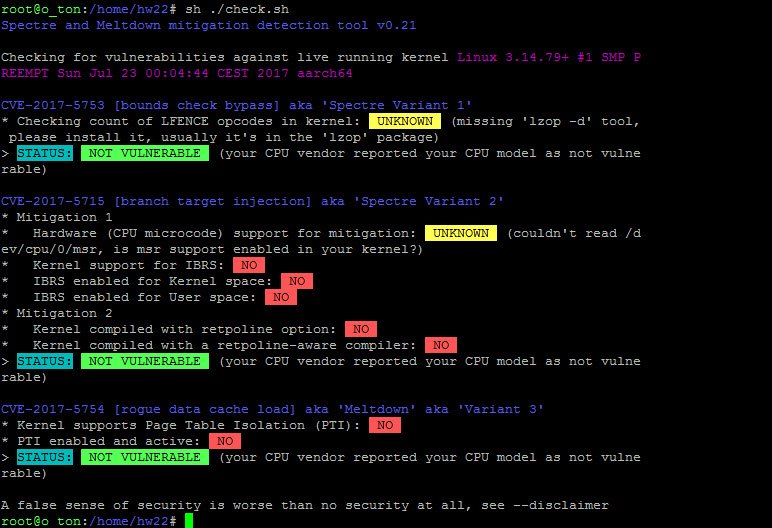 heinizo's tweet photo. Hier noch Test auf Meltdown und Spectre mit Debian Stretch auf 2 Microcomputern gleichen Typs mit arm-Prozessoren #Linuxistdochbesser https://t.co/nkVt7w7LAr