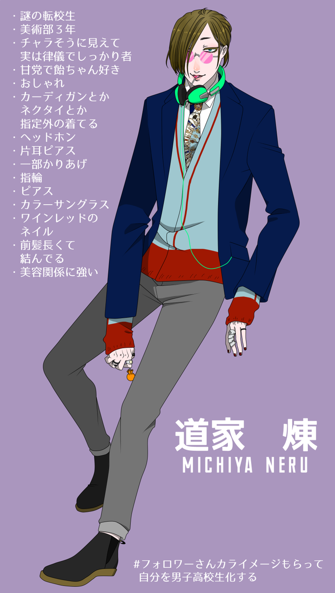 フォロワーさんにイメージもらって自分を男子高校生化する Twitter Search