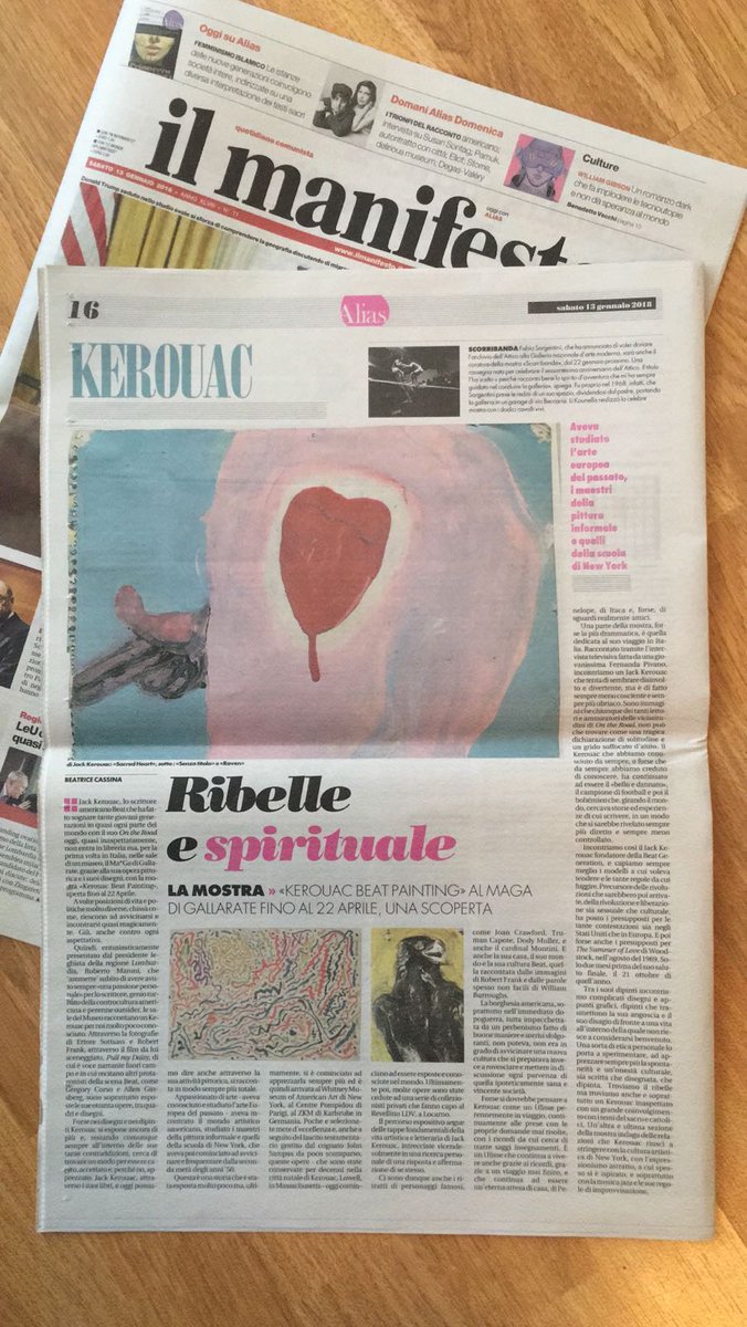 MuseoMaga's tweet photo. Kerouac. Beat Painting oggi sul #Manifesto .
Vi aspettiamo domani con il doppio appuntamento: alle 15 il laboratorio per bambini e la conferenza di Sandrina Bandera alle 17 https://t.co/NsfY2V7pMS