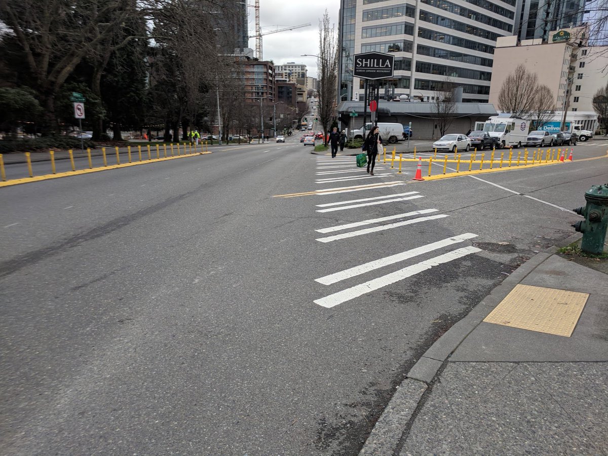 dongho_chang's tweet photo. More comfortable intersection for people walking at Denny and 8th https://t.co/pjGUhJeBTK