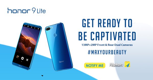 HiHonorIndia's tweet image. #Honor9Lite’s powerful 13MP+2MP front &amp;amp; rear cameras enables you to capture clearer, sharper and blur-free images. Get notified on @Flipkart. #MaxYourBeauty bit.ly/2CNDId8