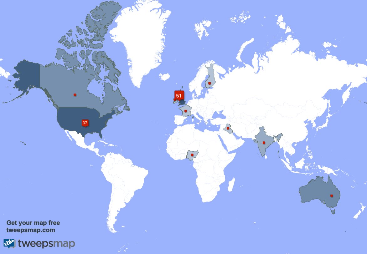 markjonesauthor's tweet photo. My followers are in UK.(49%), USA(36%) Get your free map https://t.co/Gs8Msj0zHh https://t.co/Gjww1glD54