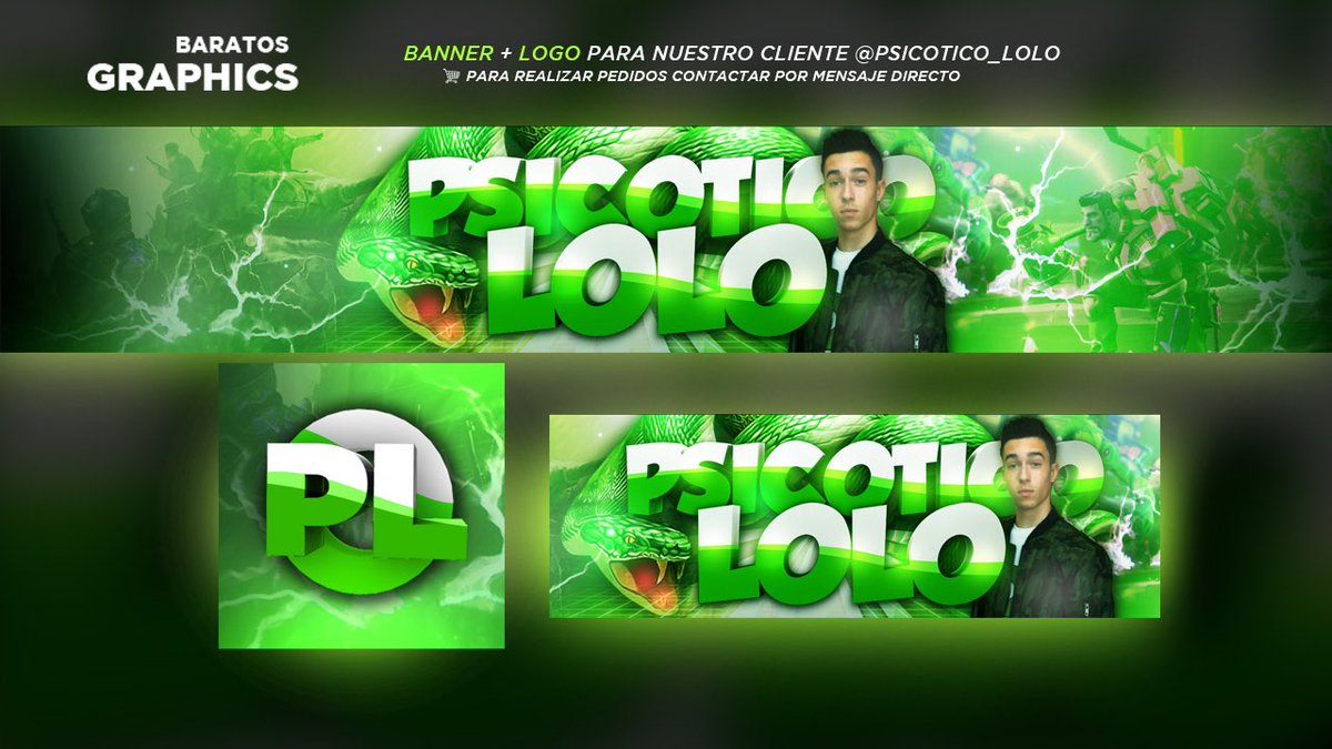 ¡Buenas tardes gente! 🔥 ¿como va el sábado? Nosotros seguimos en el estudio, hoy presentamos el Banner + Logo + Header de nuestro cliente @Psicotico_lolo 🏅💻 

Espero que os guste, para realizar pedidos MD 📩

RT’s son apreciados! ;)
