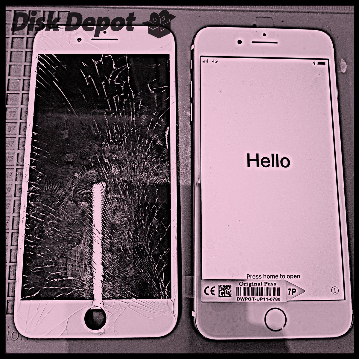 diskdepot's tweet photo. #ScreenReplacement for an #Apple #IPhone7Plus. You can see the old one was badly damaged and the new one is in working order. #DiskDepot https://t.co/BMimyF57l3