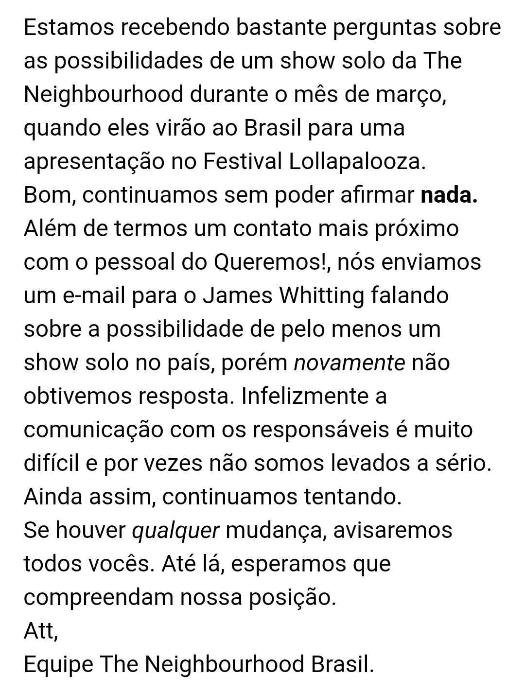 X 上的The Neighbourhood Brasil ®：「theneighbourfaq 3.0   / X