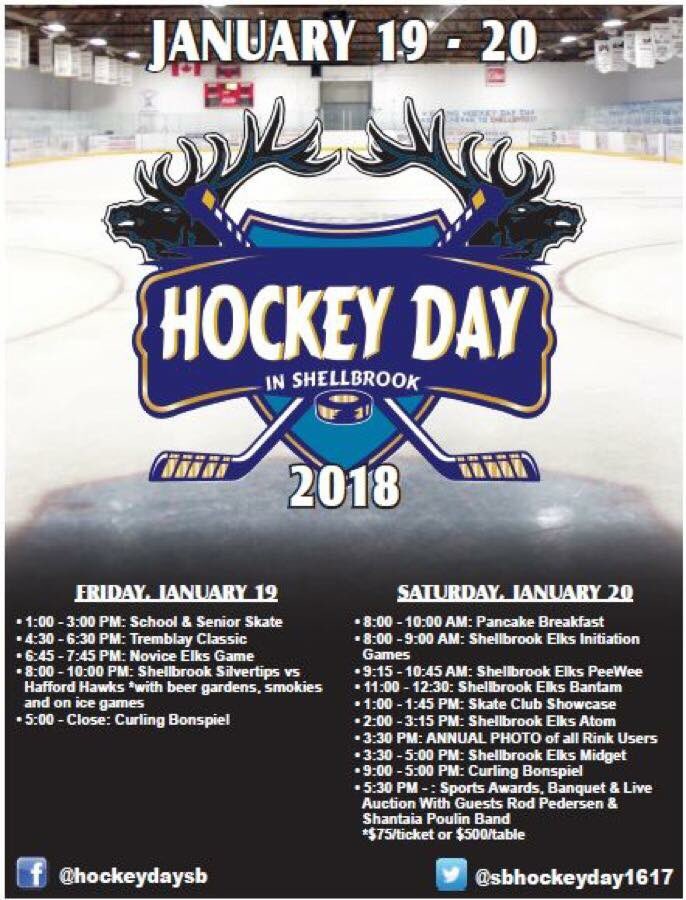 SBHockeyDay1617's tweet image. A week from today the #shellbrook rink will be busy! Feature game @tipsshellbrook take on Hafford. Puck shoot to win thanks ShellbrookChev