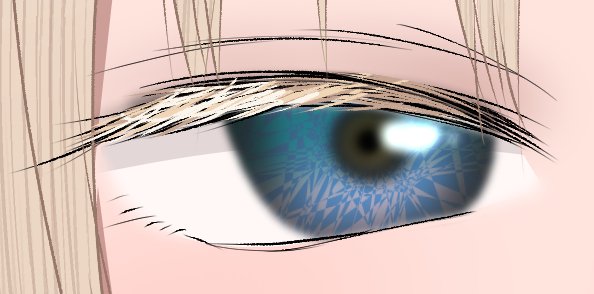 eye focus close-up 1girl solo blue eyes blonde hair reflection  illustration images