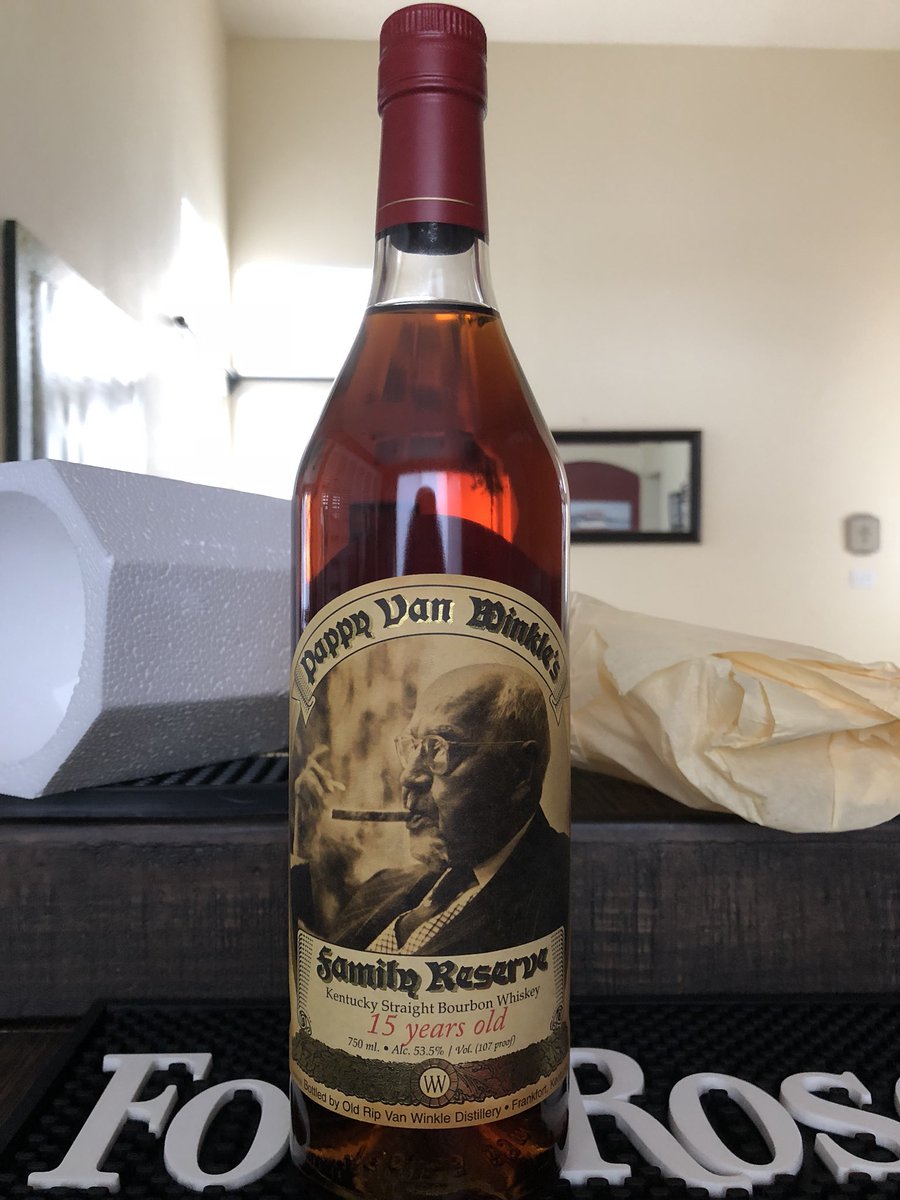 SFWBSS's tweet photo. @BevMo This beauty was just delivered!! My first bottle of Pappy’s and paid retail. #SFWBSS #PappyVanWinkle #Pappy15 #AwesomeScore https://t.co/CUWvO27cA5
