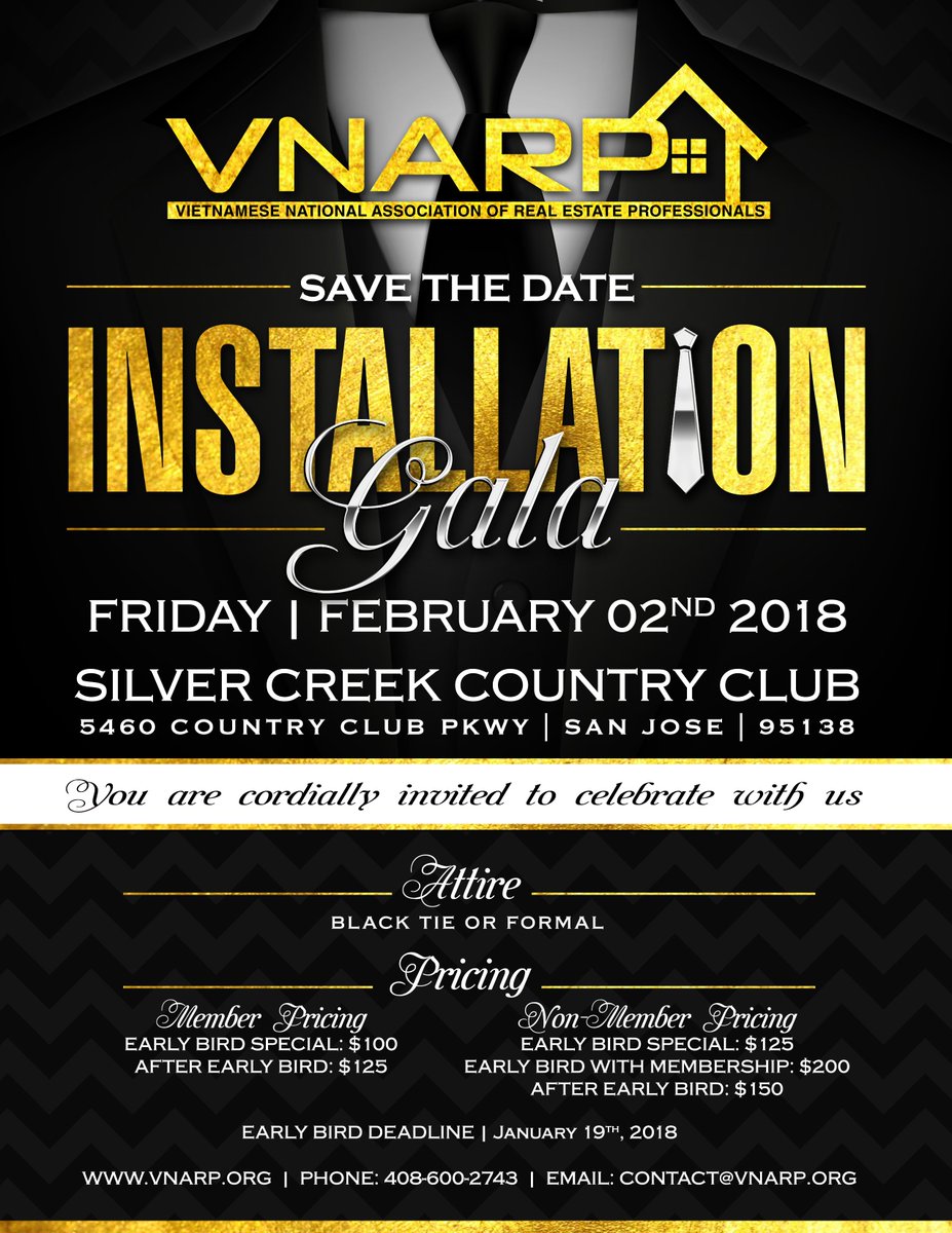 VNARP_SV's tweet photo. You are invited to #VNARP's Installation Gala on Feb 2, 2018. This is a special occasion to join community/business leaders, real estate professionals and admired public servants to celebrate incoming 2018 Officers as they take on VNARP's vital roles. https://t.co/Tqce2yxyXH https://t.co/dQjGTEit0H