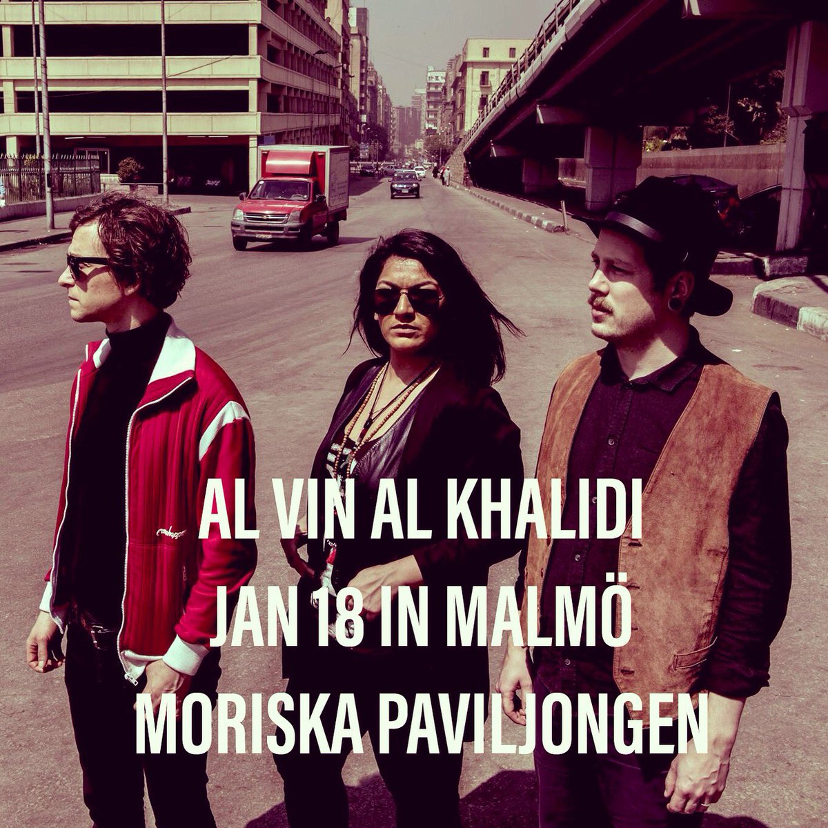 NadinAlkhalidi's tweet photo. Friends in Malmö! Here is some Arabic Rock for you with Al Vin Al Khalidi 👉🏽18th January 👉🏽Moriskan 👉🏽Free entrance! #Alvinalkhalidi https://t.co/gxcH9yE2u1