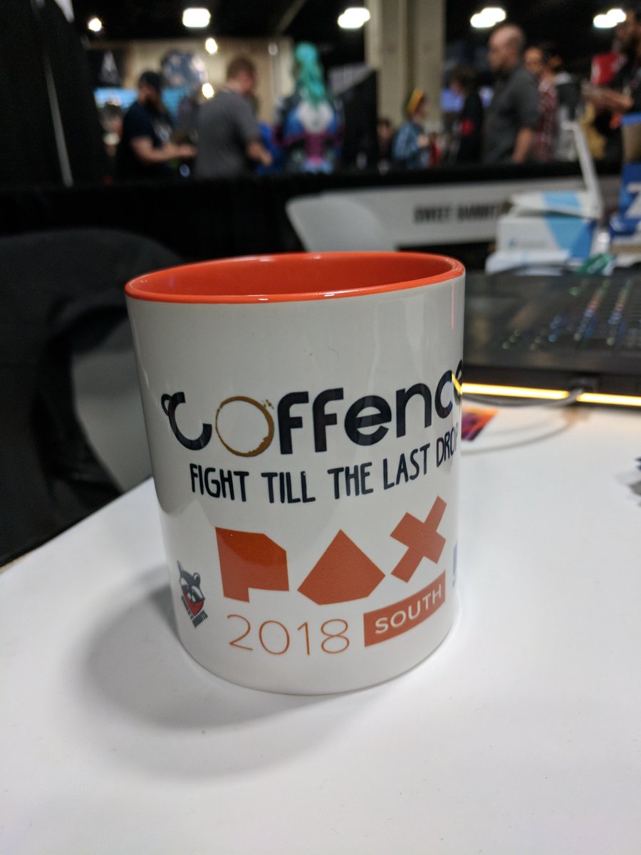 Coffence tournament at 2 pm today at #PAXSouth2018 .

Who will leave with the 2018 pax south cup?! ☕

#indiedev #IndieGame #esports #coffee