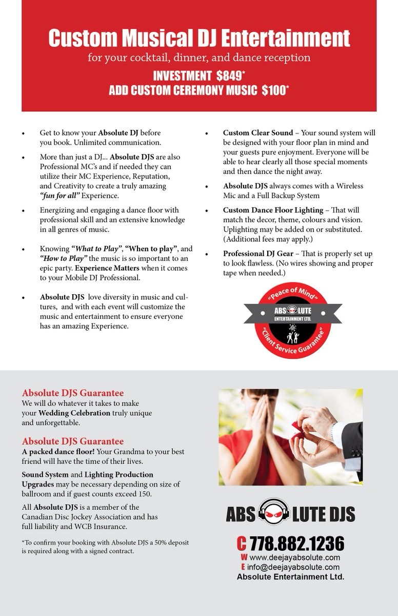 AbsoluteDJEnt's tweet image. Weddings by Absolute DJS / #DJ #MC #music #weddingdj #weddingmusic #deejayabsolute absoluteentertainmentltd.com