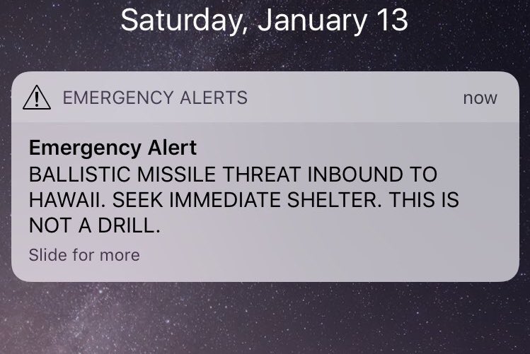 CBSMornings's tweet photo. @Hawaii_EMA Here’s a photo of the emergency alert Hawaii received. 

Rep. @TulsiGabbard says it was a “false alarm.” 🚨 https://t.co/vMZBJP97Rn