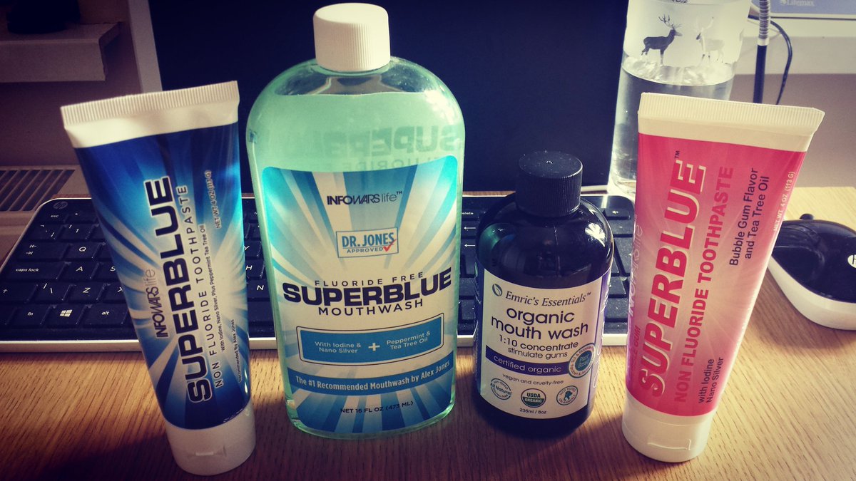Nature_and_H's tweet photo. #fluoridefree #toothpaste #superblue #iodine #nanosilver #peppermintoil #teatreeoil #bubblegum #bubblegumflavor #organic #mouthwash #plantbased #alcoholfree #slsfree #vegan #allnatural #glutenfree #nongmo #infowarslife #alexjones #infowars #emricsessentials #oralhygiene https://t.co/MvhSPtY7WS