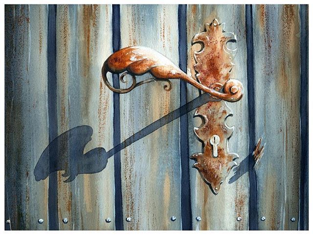 WildPleinArt's tweet photo. Creative work from @volha_marieta Old door handle.

Как же я люблю все старенькое, ржавенькое, в завитушечках!) Очень приятный медитативный урок от Нади Лойтлофф.

#enterclass_открытый_урок #enterclass #акварель #зима #январь #двер...| #wildpleinart https://t.co/Q1nK91oL6o