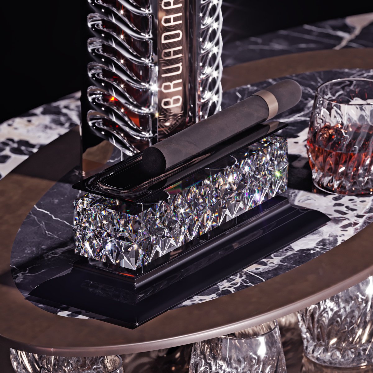 maisonvenkov's tweet image. Ashtray III. concept, in crystal glass and metal exeuction. #ashtray #smoke #ashtraydesign #luxurydesign #highendproduct #luxurylifestyle #highenddesigner #interiordecor #homedecor #hospitality