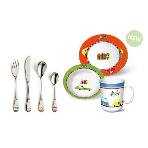 Barnset's tweet image. Amefa barnset Rally 7-delar med barnporslin och barnbestick i  presentförpackning. Presenttips: fri personifiera med namn gravyr i  barngaffel, kniv, sked och tesked: barnset.se/sv/p/429/amefa…