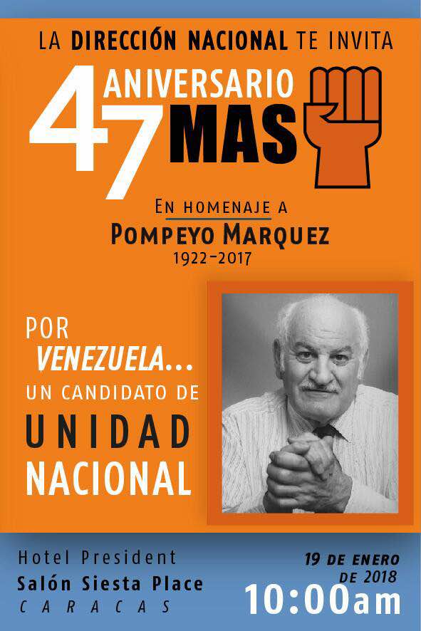 Aniversario del MAS. Viernes 19 de Enero. Hotel Presidente.